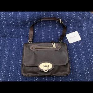 Mulberry small dark brown goatskin leather handbag